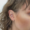 Marquise Pave Gold 8mm Huggie Earrings