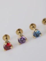 Birthstone Gold Flat Back Earring | Wanderlust + Co