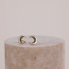 Crescent Moon Black & Gold Stud Earrings