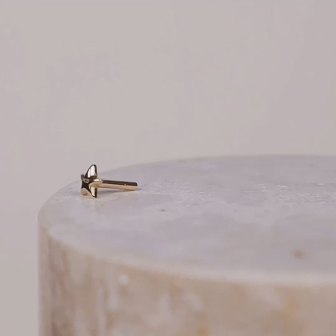 Star 14K Solid Gold Flat Back Earring Post | Wanderlust + Co