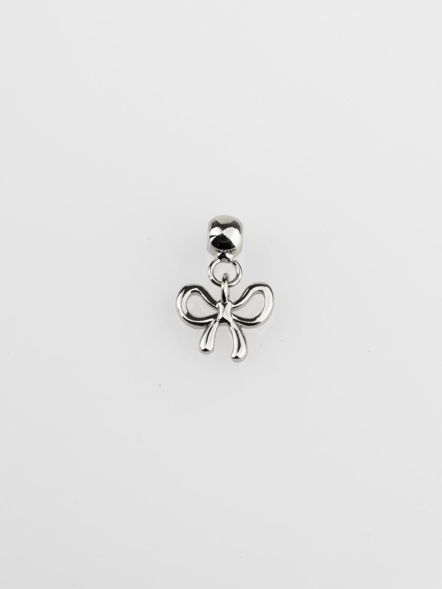 Bow Silver Drop Charm | Wanderlust + Co