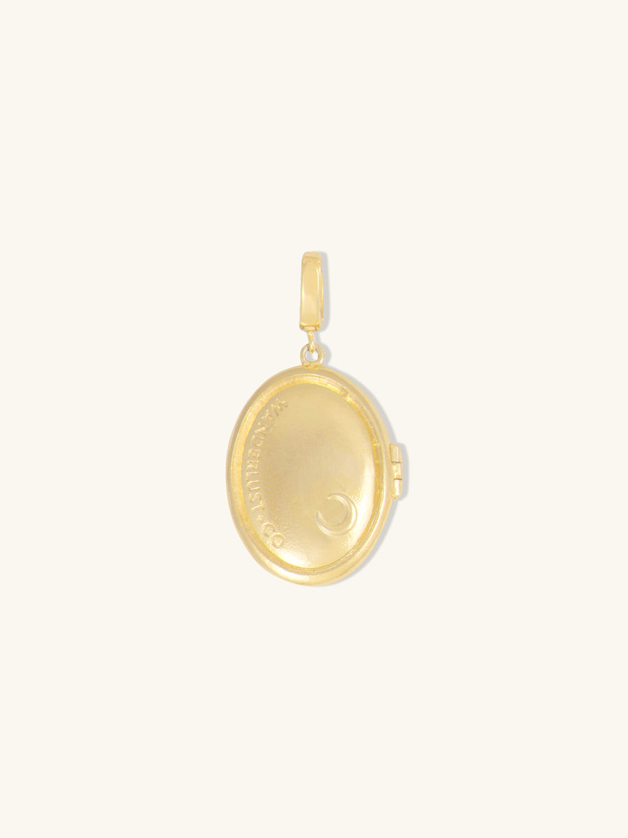 Mantra Locket Gold Charm | Wanderlust + Co