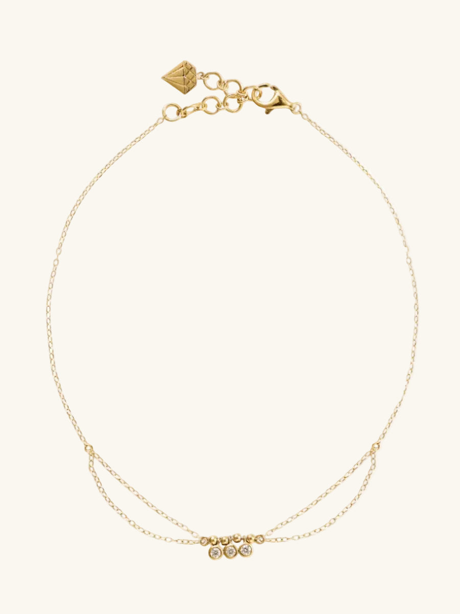 Starry Skies Gold Sterling Silver Anklet - Wanderlust + Co