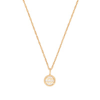 Aquarius Zodiac Mother of Pearl 14K Gold Vermeil Pendant | Wanderlust + Co