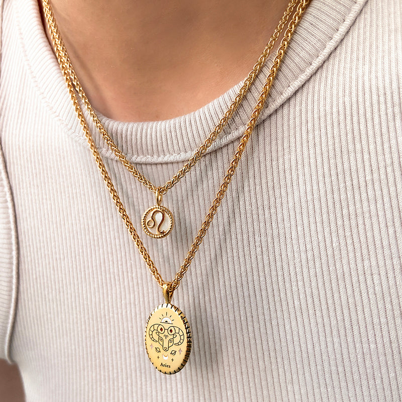 Real gold leo on sale necklace