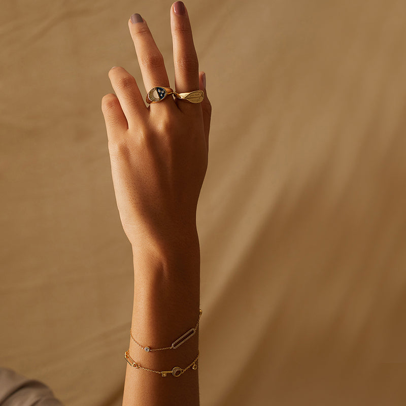 Crescent Key Gold Bracelet