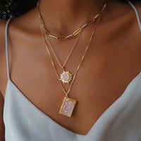 Moonlit Taupe & Gold Locket Necklace | Wanderlust + Co