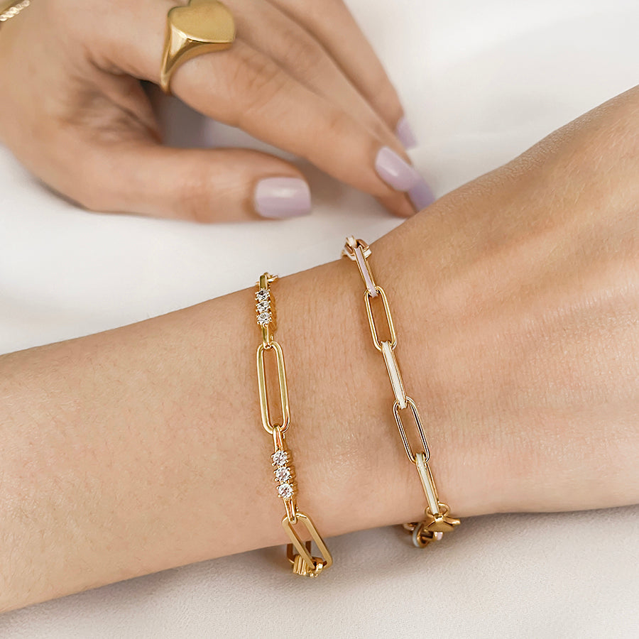 Simple Chain Bracelets 14k Plated Dainty Copper Hand Chain - Temu
