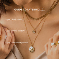 Moonlit Taupe & Gold Locket Necklace