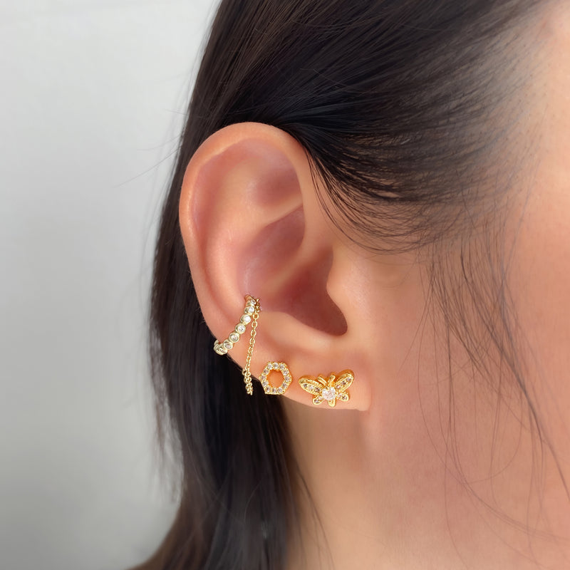 Gold Ear Cuff, Double Chain Ear Cuff, Ear Cuff, Ear Cuffs Earring, Earcuff ,gold  Ear Cuff Earring Double Chain, Ear Cuff Chain - Etsy