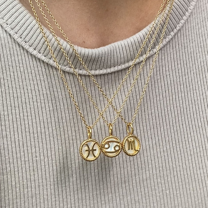 Oyster pearl online zodiac necklace