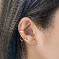 Stardust Diamante Gold Barbell Earring | Wanderlust + Co