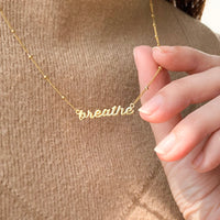18K Gold Vermeil Nameplate Necklace With Beaded Chain | Wanderlust + Co