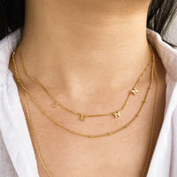 18K Gold Vermeil Space Letter Necklace With Classic Box Chain | Wanderlust + Co