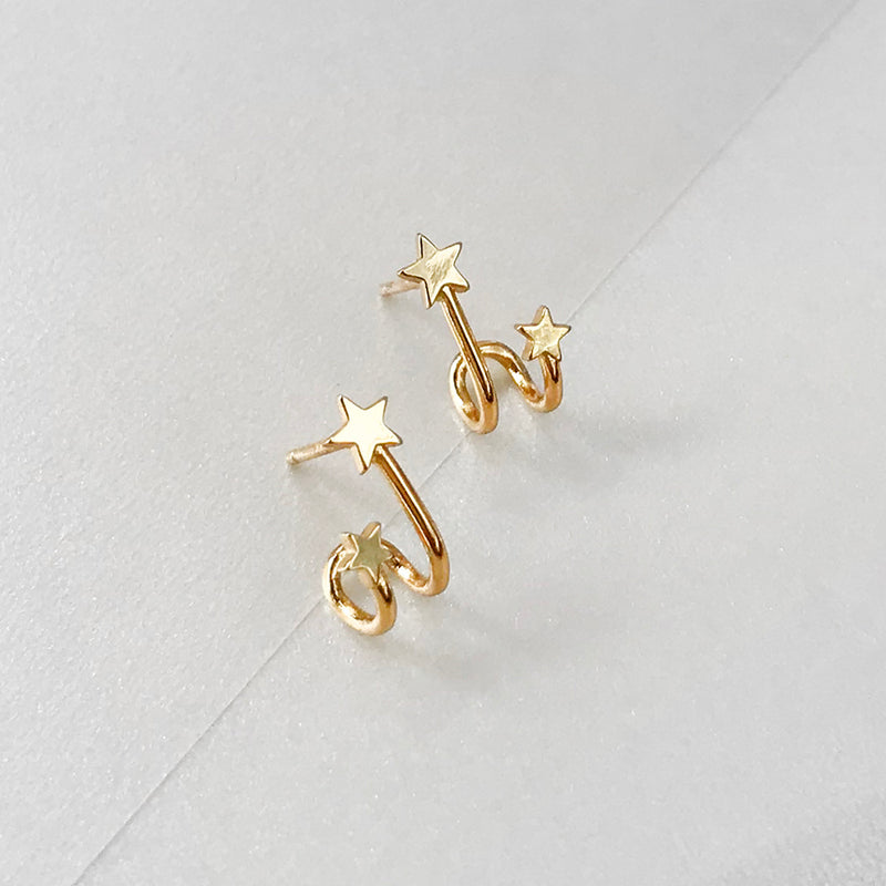 In The Stars Gold Huggie Earrings