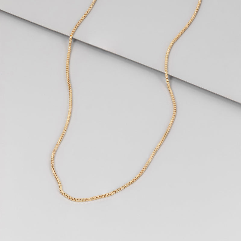 14K Gold Vermeil Box Chain Necklace