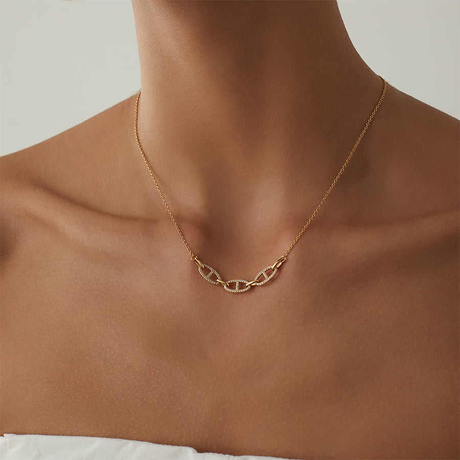 Link Anchor 14K Gold Vermeil Necklace Wanderlust Co