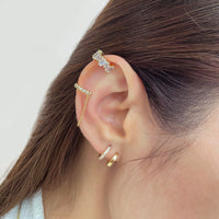 Classic Double Pave Gold 9mm Huggie Earrings | Wanderlust + Co