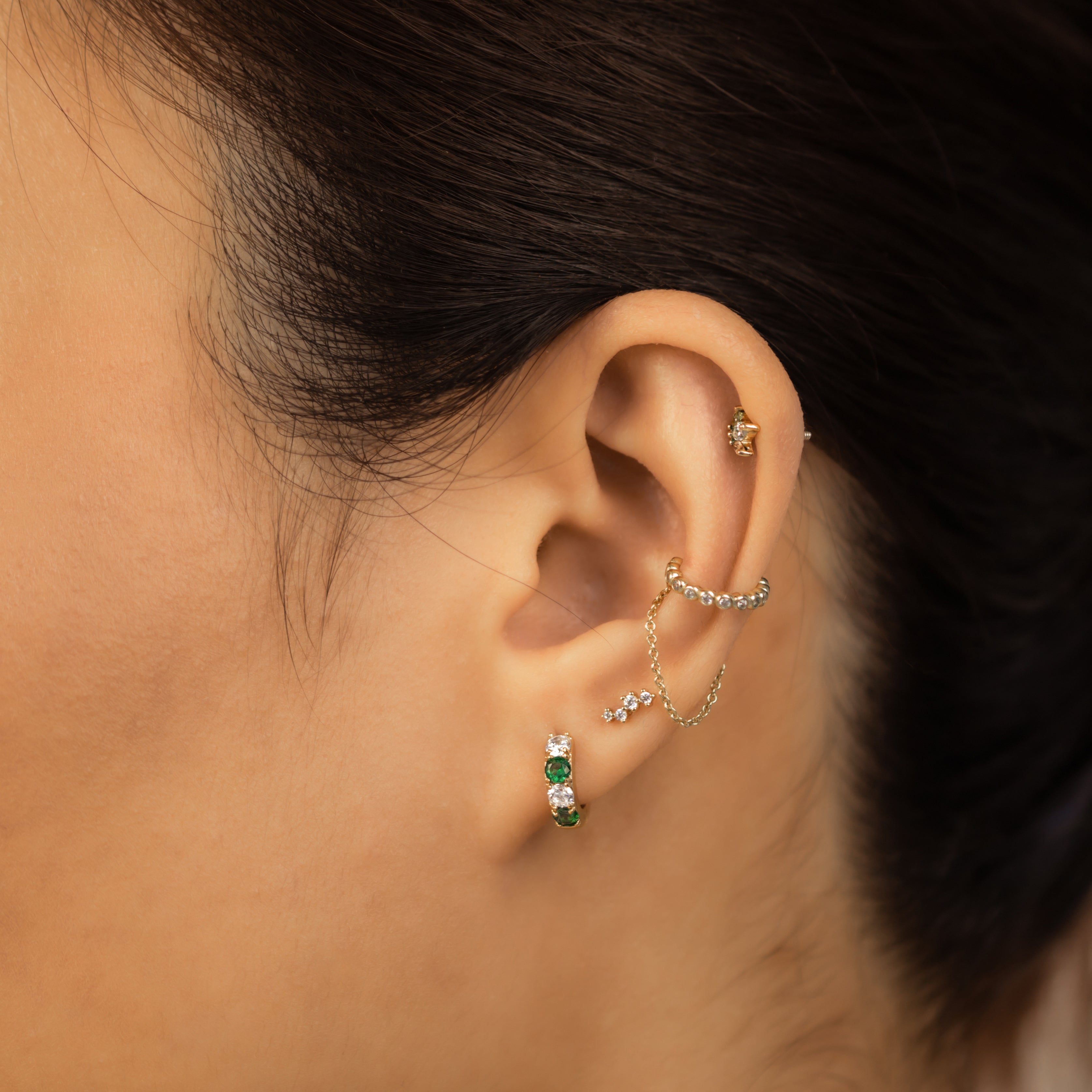 Diamante huggie earrings store