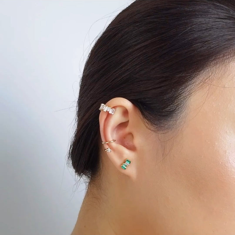 Baguette emerald earrings discount