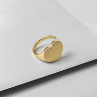 Heart 14K Gold Vermeil Signet Ring | Wanderlust + Co