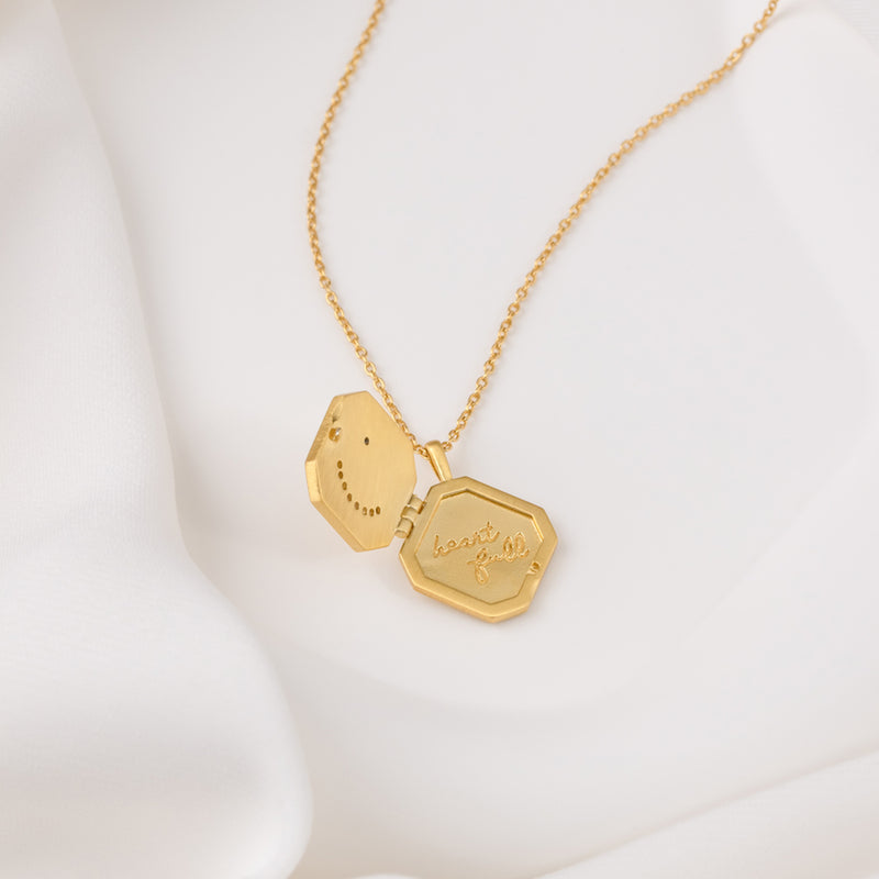 Heart 14K Gold Vermeil Locket Pendant | Wanderlust + Co