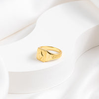 Heart Full Gold Locket Signet Ring  | Wanderlust + Co