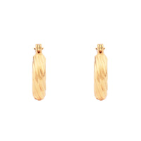 Ribbed Twisted Gold 8mm Hinged Huggie Earrings | Wanderlust + Co