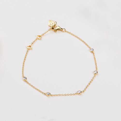 Multi Bezel 14K Gold Vermeil Bracelet