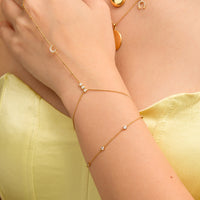 Brilliant Bezel 14K Gold Vermeil Bracelet | Wanderlust + Co