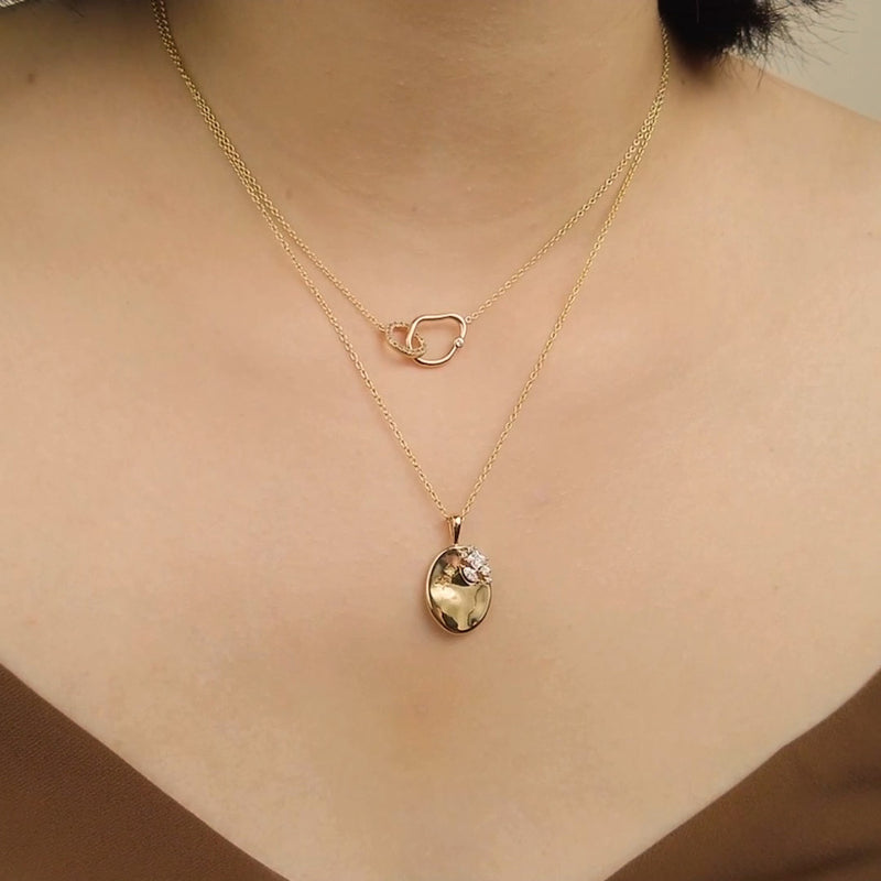 14K Gold Tiny Silhouette Charm Necklace with Delicate Gold Chain