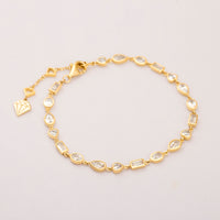 Multi Bezel 14K Gold Vermeil Bracelet | Wanderlust + Co 