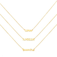 18K Gold Vermeil Nameplate Necklace With Classic Box Chain | Wanderlust + Co