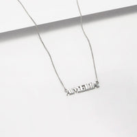 Sterling Silver Nameplate Necklace With Curb Chain | Wanderlust + Co