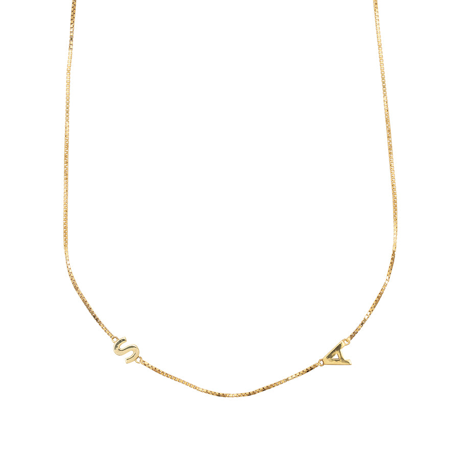 Gold chain necklace hot sale with initial