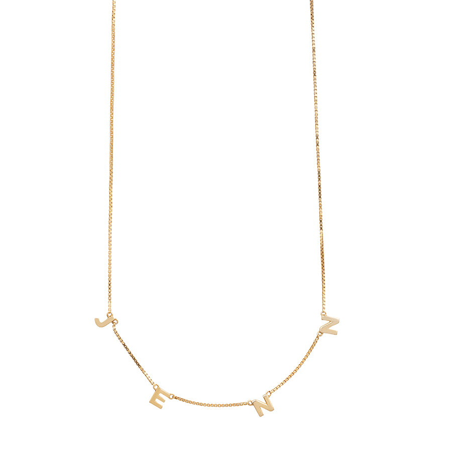 18K Gold Vermeil Space Letter Necklace With Classic Box Chain ...