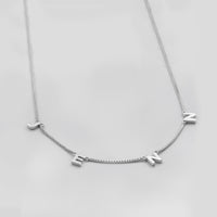 Sterling Silver Space Letter Necklace With Classic Box Chain | Wanderlust + Co