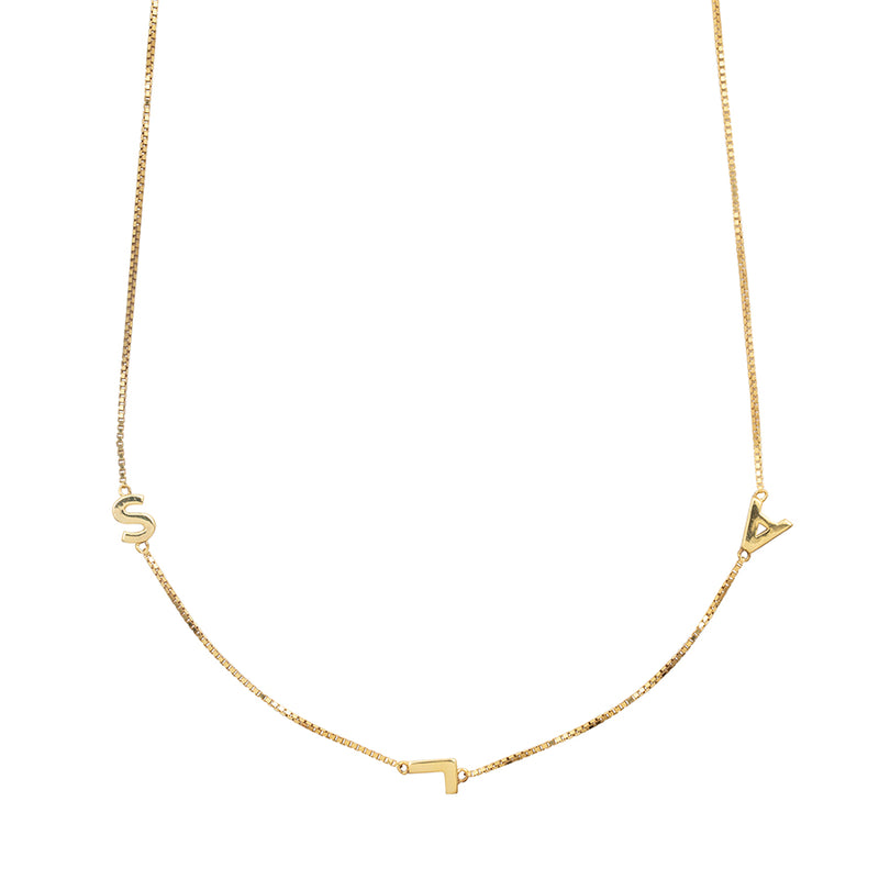 Tiny Initial Necklace W Gold Filled + Vermeil