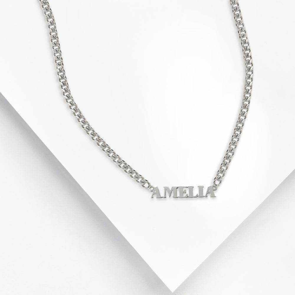 Amazon.com: Custom Name Necklace for Women, 925 Sterling Silver  Personalized Necklace with Name Customized Nameplate Pendant with Cable  Chain Mother Jewelry Gift : Handmade Products