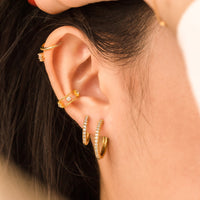 Classic Pave Gold 10mm Huggie Earrings | Wanderlust + Co