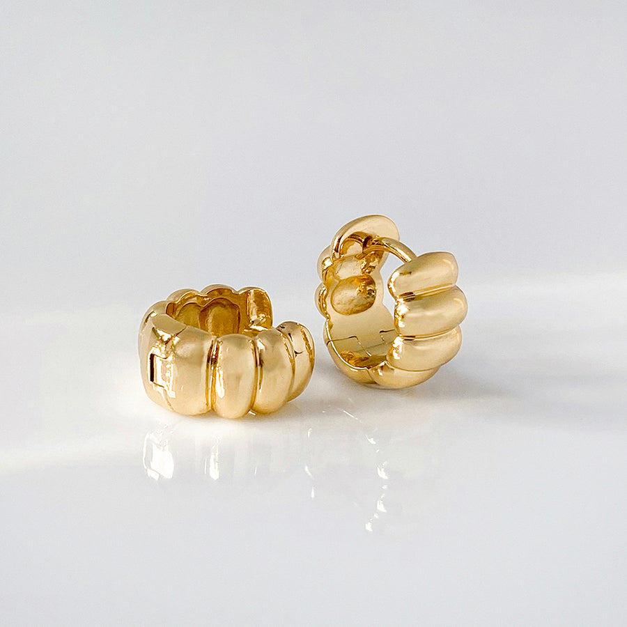 Pierced Co Gold Huggies Child Earrings | The Baby Cubby 14mm